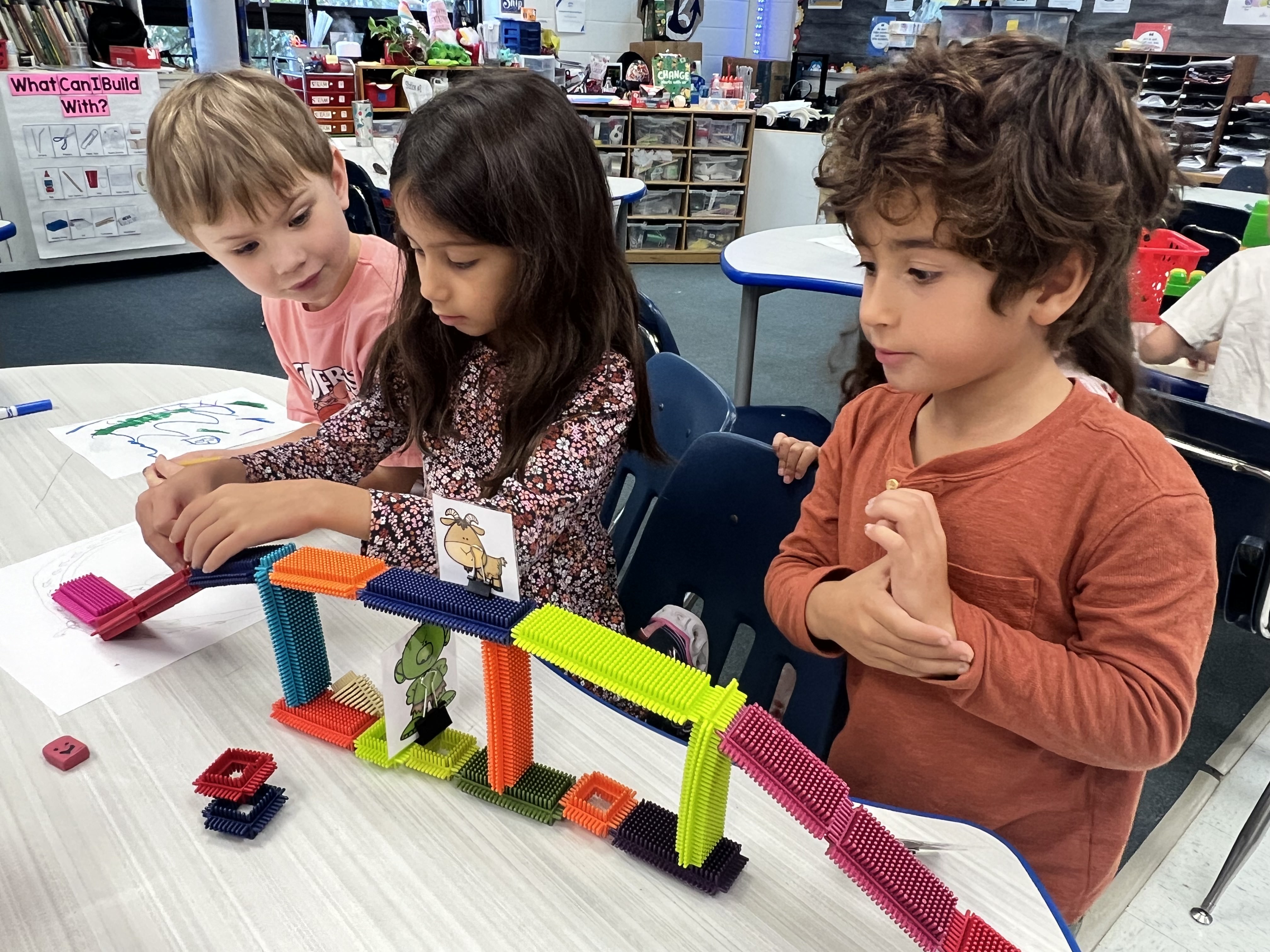 Students building in STEAM Class