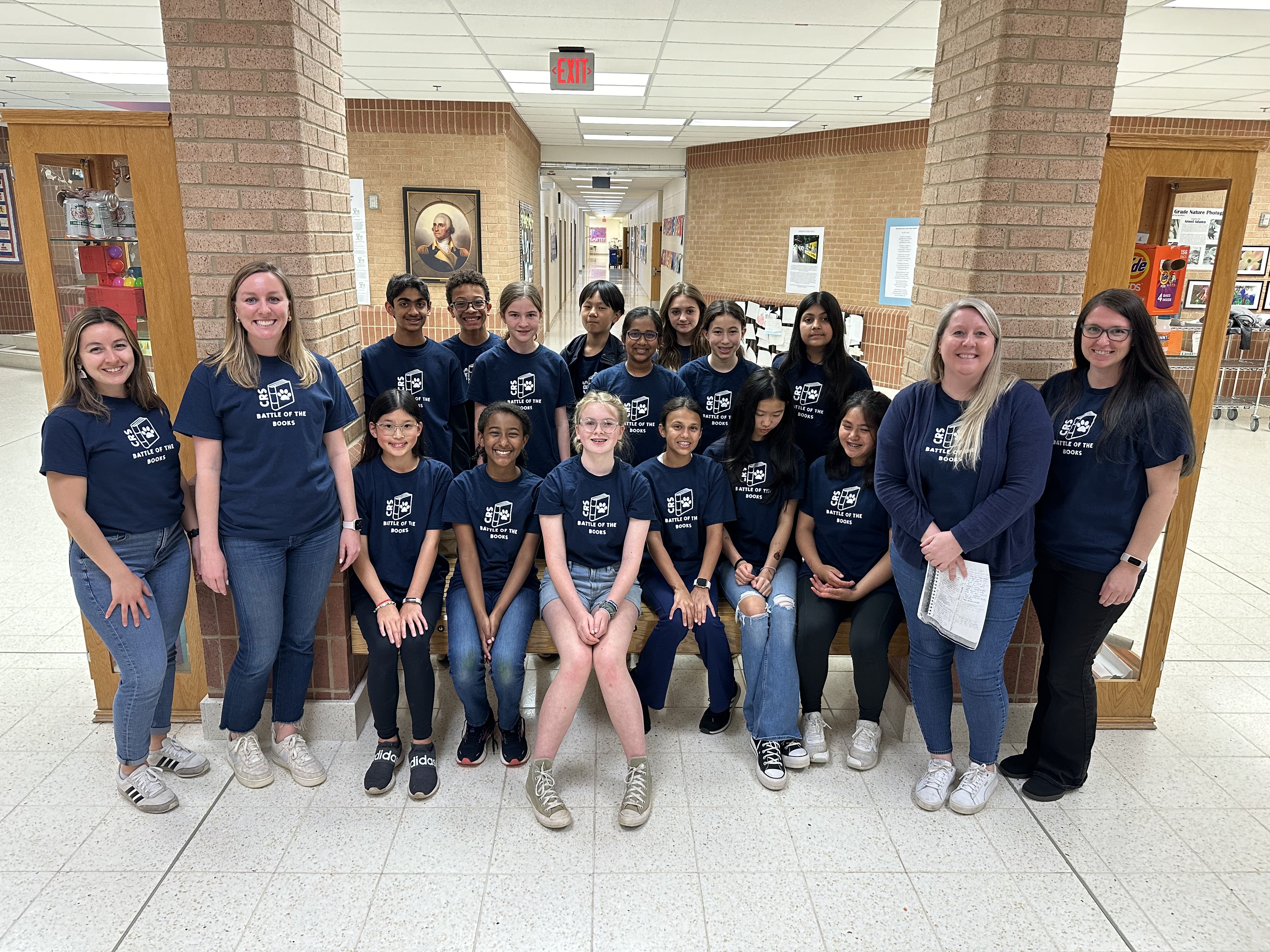 Students and teacher Battle of Books Team picture